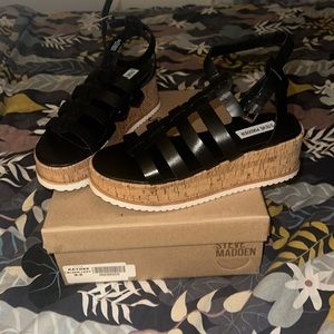 Black Leather Platform sandals